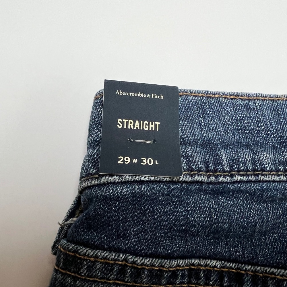 Abercrombie and Fitch Straight Stretch Jeans Size 28x30 New With Tags On